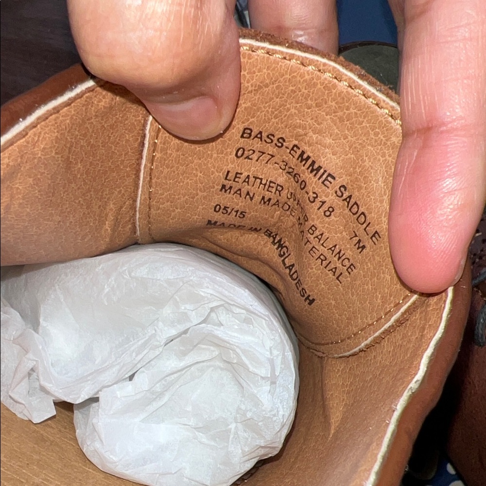 G.H. Bass & Co. Brown and Green Oxford Shoes - Picture 5 of 9